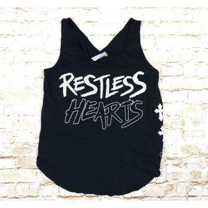 291 Venice Womens Black Restless Hearts Cross back Tank Crosses Size 2 Goth Rock